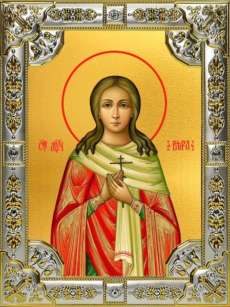 Икона Вера Римская мученица, 18х24 см, со стразами 25557