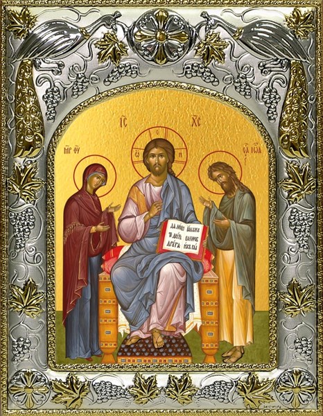 Икона Деисус, Спас на престоле, 14х18 см 25569