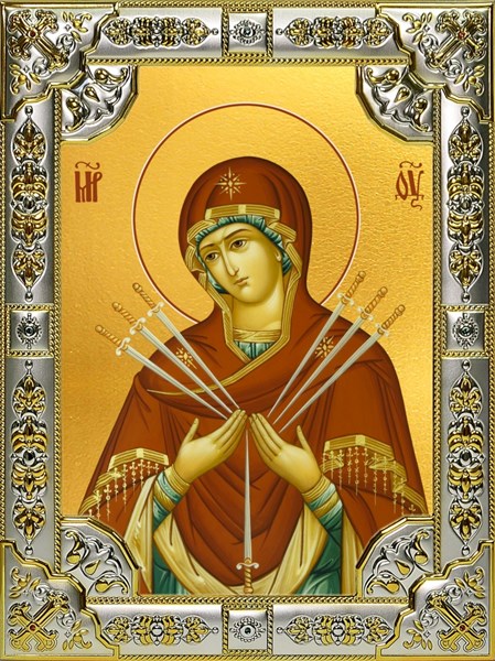 Икона Умягчение злых сердец, икона Божией Матери, 18х24 см, со стразами 25600 - фото 39255