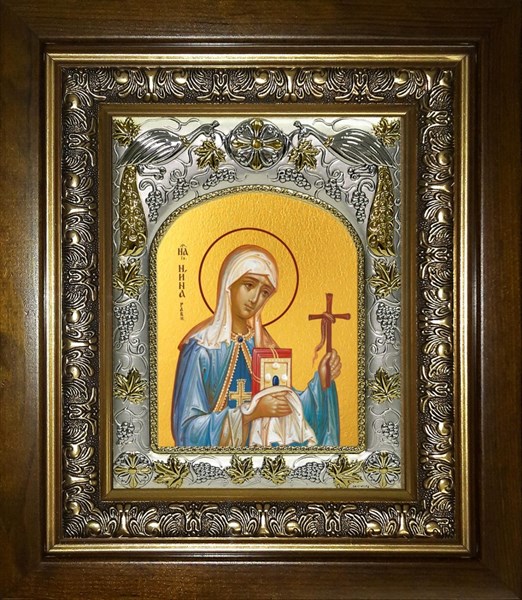 Икона Нина просветительница Грузии, равноапостольная, в киоте 20х24 см 25703