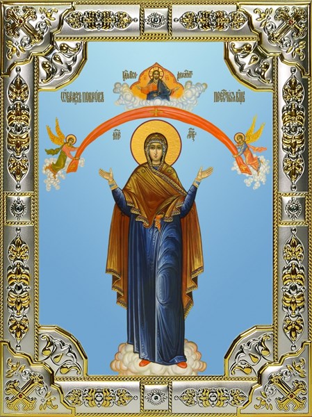 Икона Покров, икона Божией Матери, 18х24 см, со стразами 25716 - фото 39370