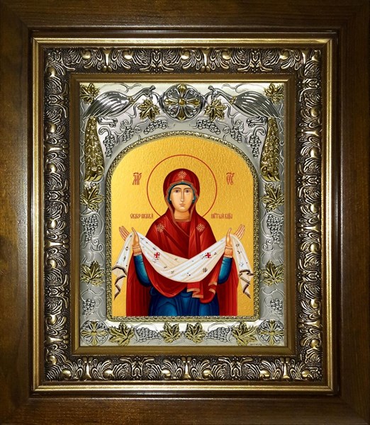Икона Покров, икона Божией Матери, в киоте 20х24 см 25816 - фото 39470