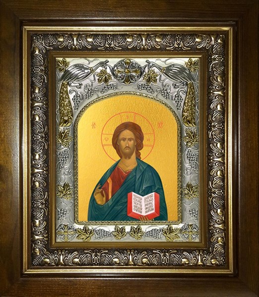 Икона Господь Вседержитель, в киоте 20х24 см 25824