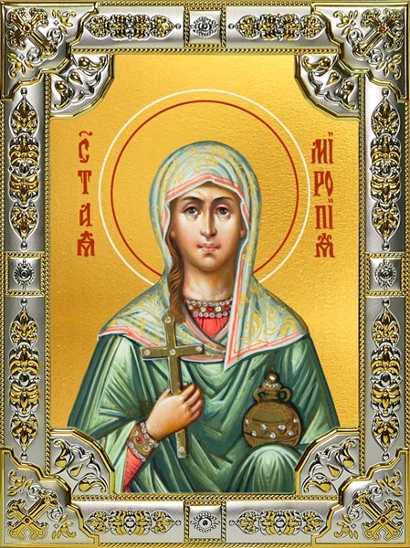Икона Миропия Хиосская мученица, 18х24 см, со стразами 25831