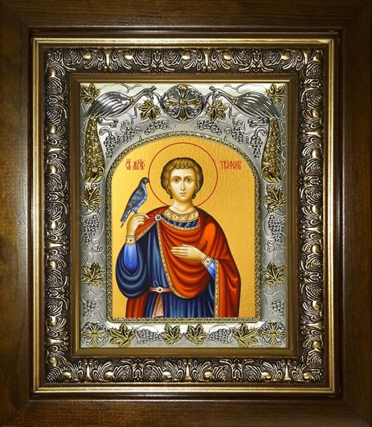 Икона Трифон мученик, в киоте 20х24 см 25873