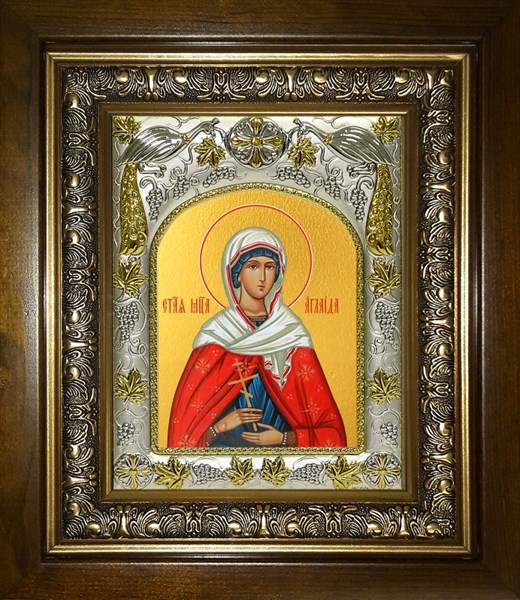 Икона Аглаида Римская мученица, в киоте 20х24 см 25884
