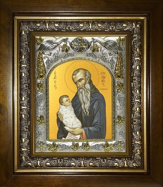 Икона Стилиан преподобный, киоте 20х24 см 25966