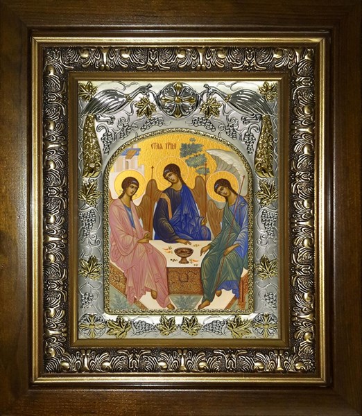 Икона Святая Троица, в киоте 20х24 см 26012