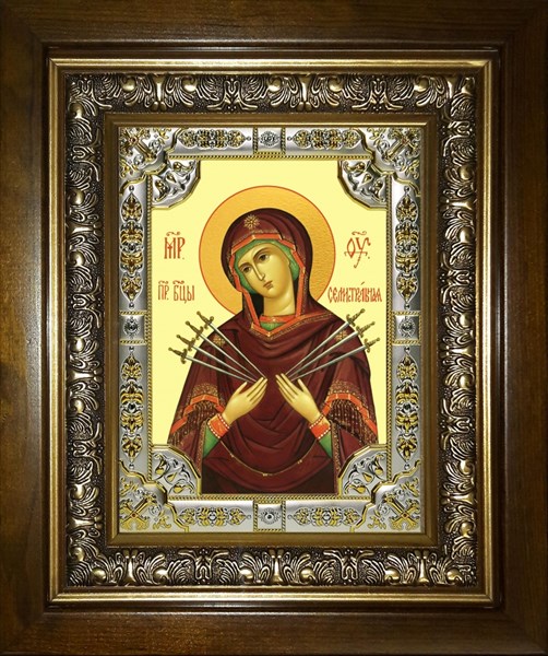 Икона Семистрельная икона Божией Матери, в киоте 24х30 см 26017 - фото 39664