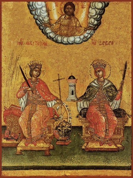 Икона Екатерина и Варвара, святые великомученицы 26123 - фото 39770
