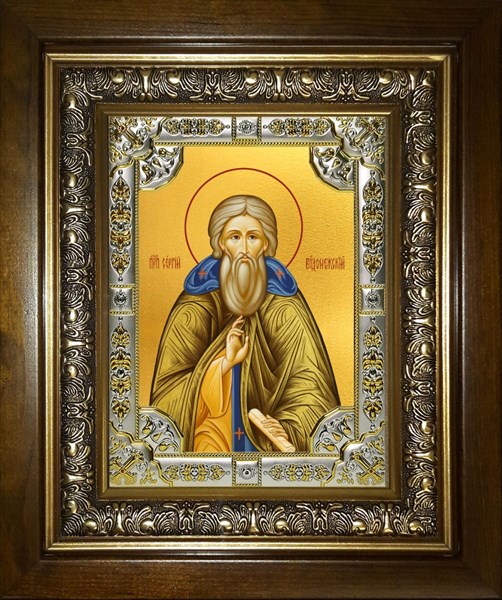 Икона Сергий (Сергей) Радонежский преподобный, в киоте 24х30 см 26359