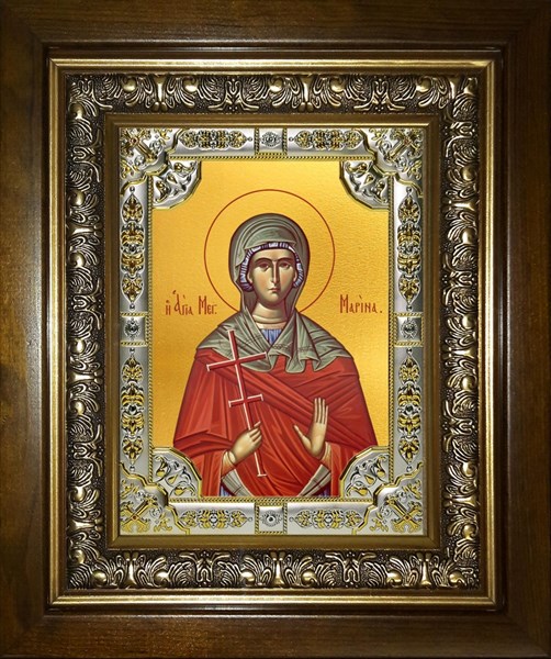 Икона Марина великомученица, в киоте 24х30 см 26397