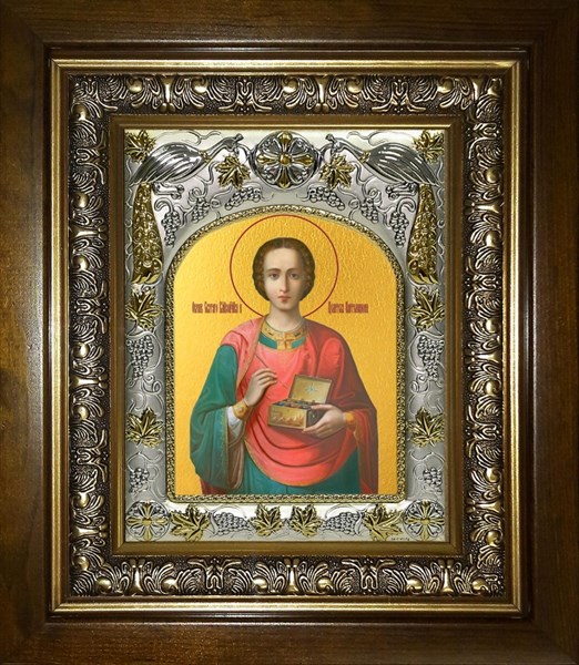Икона Пантелеймон великомученик и целитель, в киоте 20х24 см 26403 - фото 40042