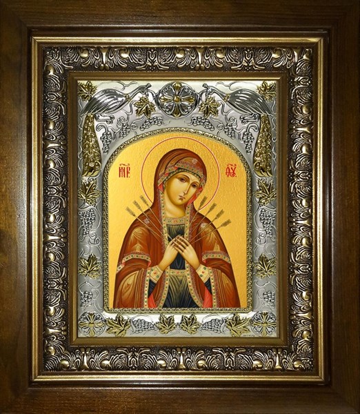Икона Семистрельная икона Божией Матери, в киоте 20х2418 см 26406