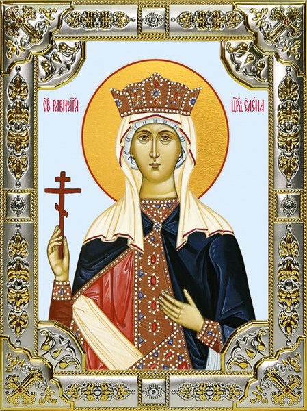 Икона Елена равноапостольная царица, 18х24 см, со стразами 26419