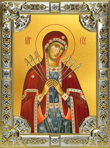 Икона Умягчение злых сердец, икона Божией Матери, 18х24 см, со стразами 26581 - фото 40221