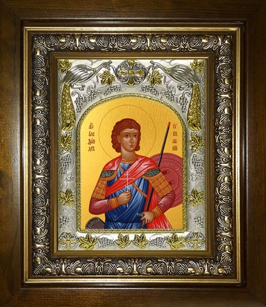 Икона Александр Египетский, в киоте 20х24 см 26623
