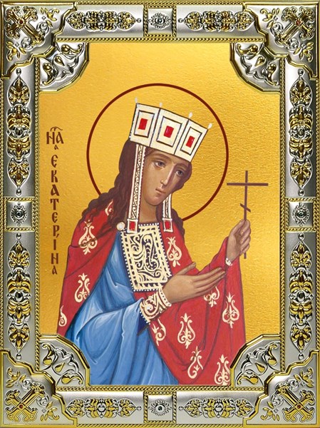 Икона Екатерина великомученица, 18х24 см, со стразами 26649