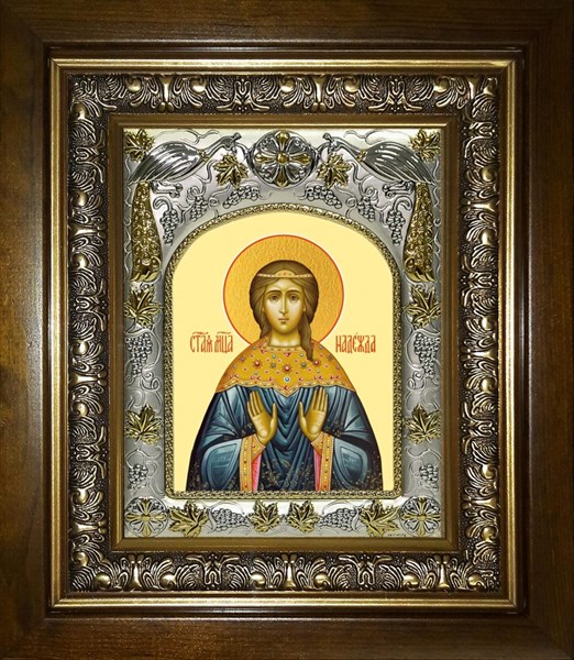 Икона Надежда мученица, в киоте 20х24 см 26664