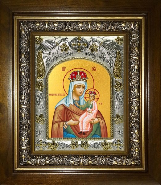 Икона Новодворская икона Божией Матери, в киоте 20х24 см 26688