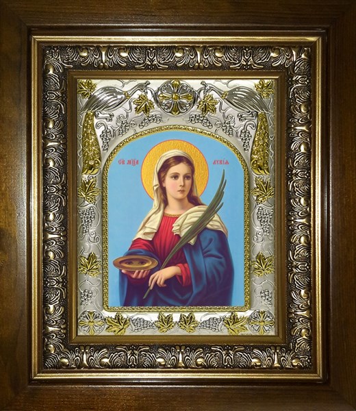 Икона Лукия Сиракузская, мученица , в киоте 20х24 см 26710