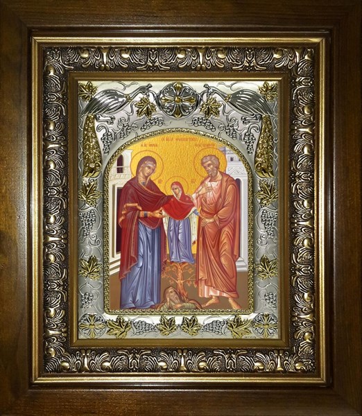 Икона Иоаким и Анна праведные богоотцы, в киоте 20х24 см 26753
