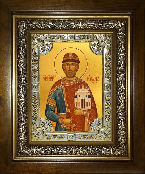 Икона Ярослав Мудрый, в киоте 24х30 см 26832