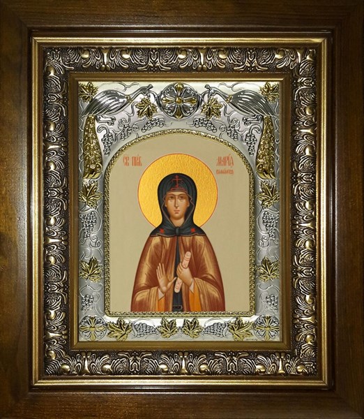 Икона Мария Вифинская Святая преподобная, в киоте 20х24 см 26836