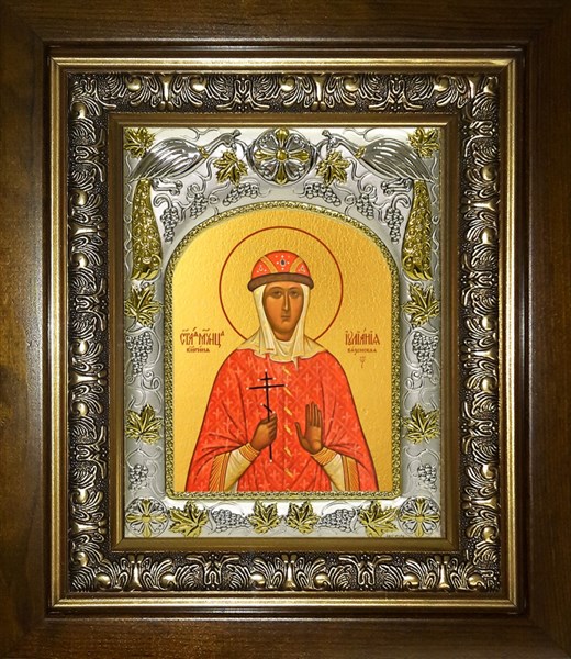 Икона Иулиания Вяземская, Новоторжская, благоверная княгиня, в киоте 20х24 см 26867