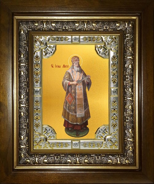 Икона Иона, митрополит Московский, святитель, чудотворец, в киоте 24х30 см 26871