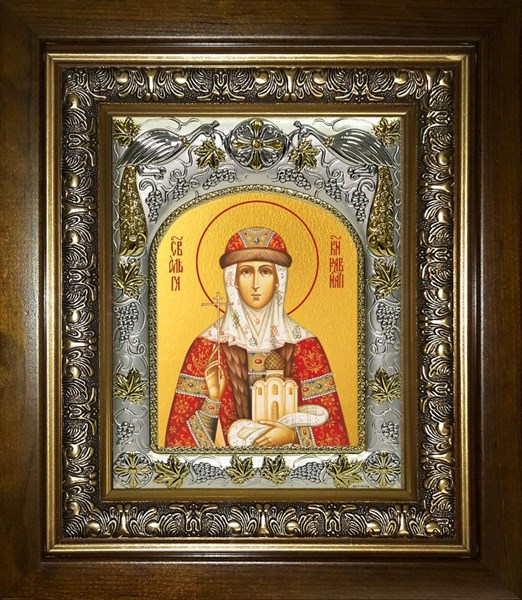 Икона Ольга равноапостольная великая княгиня, в киоте 20х24 см 26888