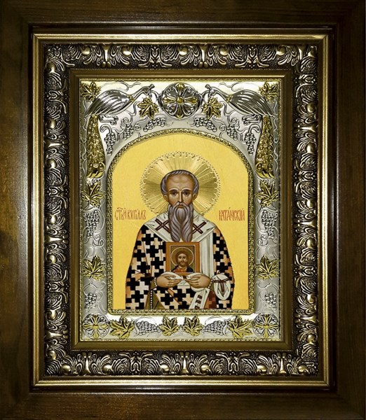 Икона Кирилл Катанский, в киоте 20х24 см 26891