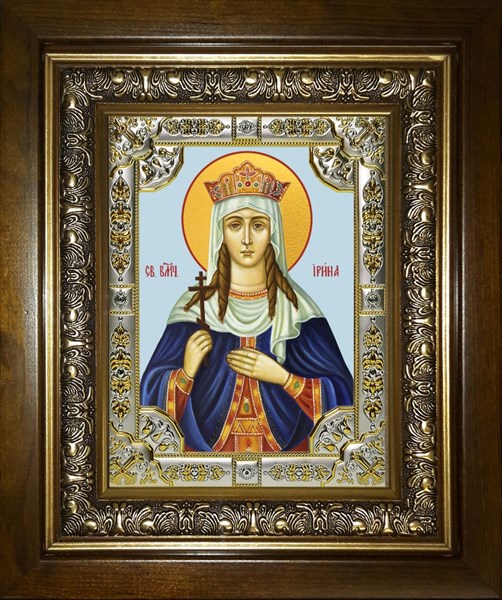 Икона Ирина Македонская великомученица, в киоте 24х30 см 26905