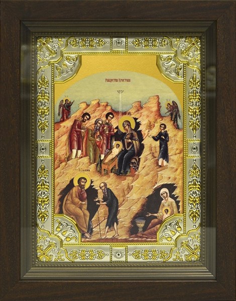 Икона Рождество Христово, в киоте 24х30 см 26939