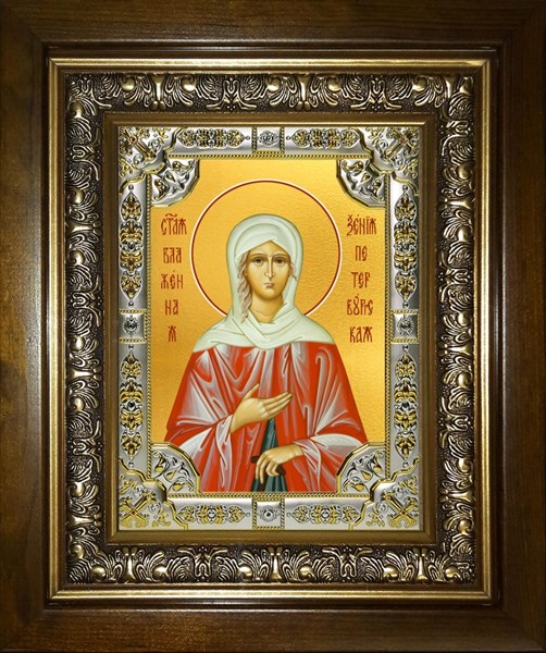 Икона Ксения Петербургская (Петербуржская) блаженная, в киоте 24х30 см 27008 - фото 40640