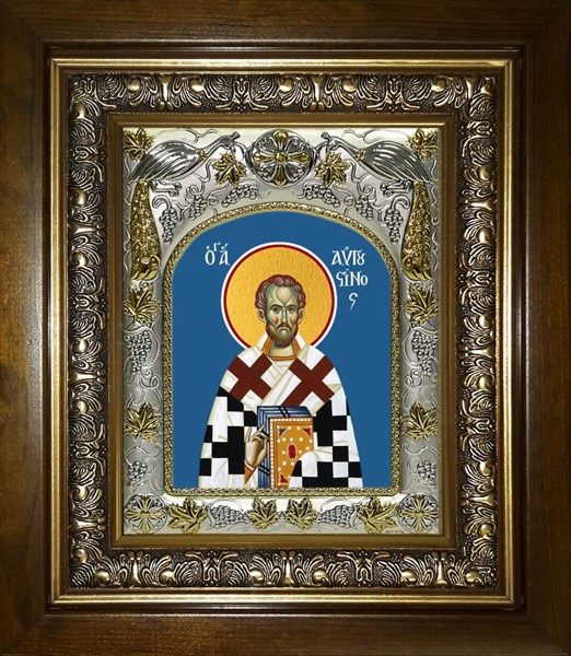 Икона Августин блаженный, в киоте 20х24 см 27054