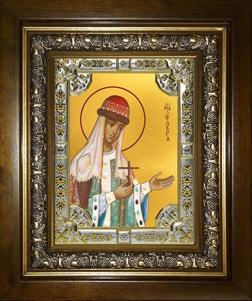 Икона Ольга равноапостольная великая княгиня, в киоте 24х30 см 27072