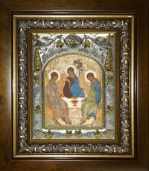 Икона Святая Троица, в киоте 20х24 см 27113