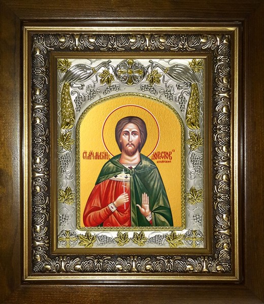 Икона Максим Доростольский, Озовийский, мученик, в киоте 20х24 см 27153