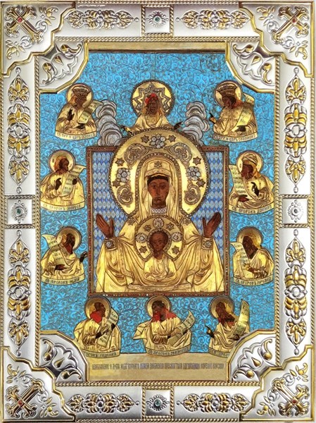 Икона Курско-Коренная икона Божией Матери (Знамение), 18х24 см, со стразами 27188 - фото 40817