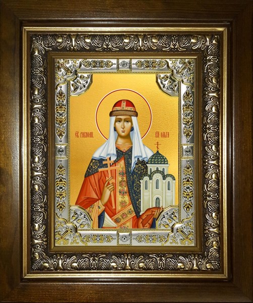 Икона Ольга равноапостольная великая княгиня, в киоте 24х30 см 27207 - фото 40836