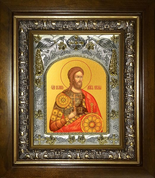 Икона Никита мученик, в киоте 20х24 см 27244