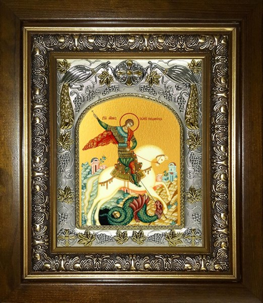 Икона Чудо Георгия о змие, в киоте 20х24 см 27275 - фото 40902