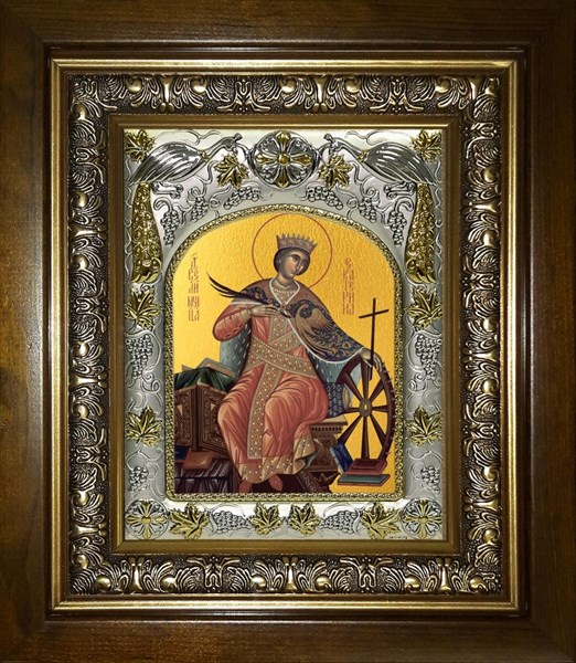 Икона Екатерина великомученица, в киоте 20х24 см 27280