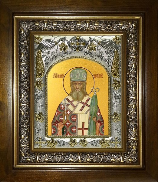 Икона Иннокентий, митрополит Московский, святитель, в киоте 20х24 см 27291