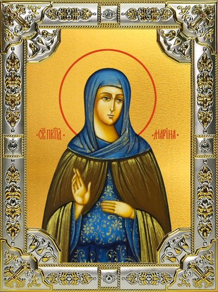 Икона Преподобная Марина Берийская (Македонская), дева, 18х24 см, со стразами 27336 - фото 40962