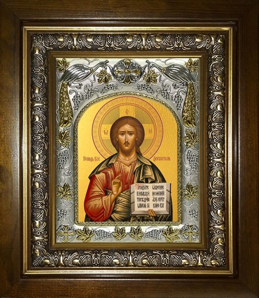 Икона Господь Вседержитель, в киоте 20х24 см 27386