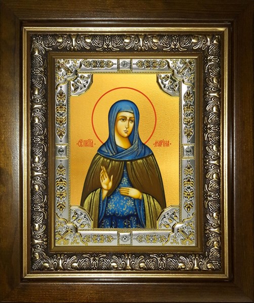 Икона Преподобная Марина Берийская (Македонская), дева, в киоте 24х30 см 27402 - фото 41027