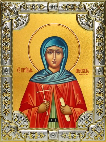 Икона Анастасия Патрикия, Александрийская, пустынница преподобная, 18х24 см, со стразами 27415 - фото 41039