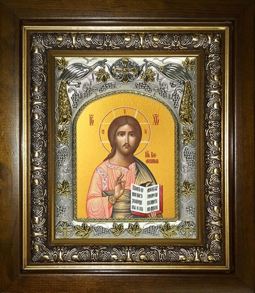 Икона Господь Вседержитель, в киоте 20х24 см 27477